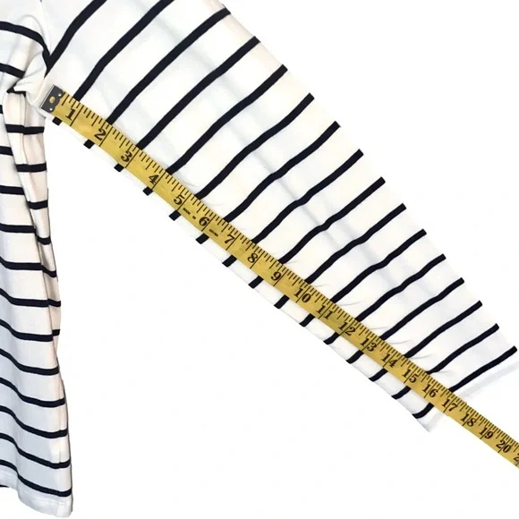 TALBOTS Turtleneck Chloe Top Long Sleeve Cream Black Stripe Women Petite XL NWOT - Picture 6 of 8